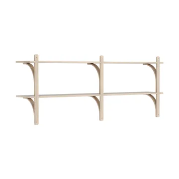 Étagère Levi - Chêne blanchi-laiton, 2 étagères, 180 cm - Swedese