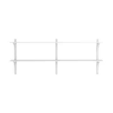 Étagère Levi - Frêne blanc-acier inoxydable, 2 étagères, 180 cm - Swedese