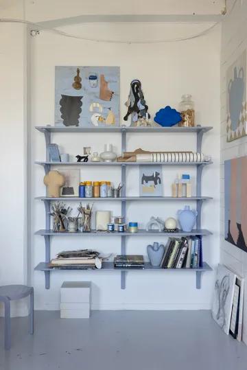 Étagère Levi - Frêne blanc-acier inoxydable, 2 étagères, 90 cm - Swedese