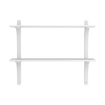Étagère Levi - Frêne blanc-acier inoxydable, 2 étagères, 90 cm - Swedese