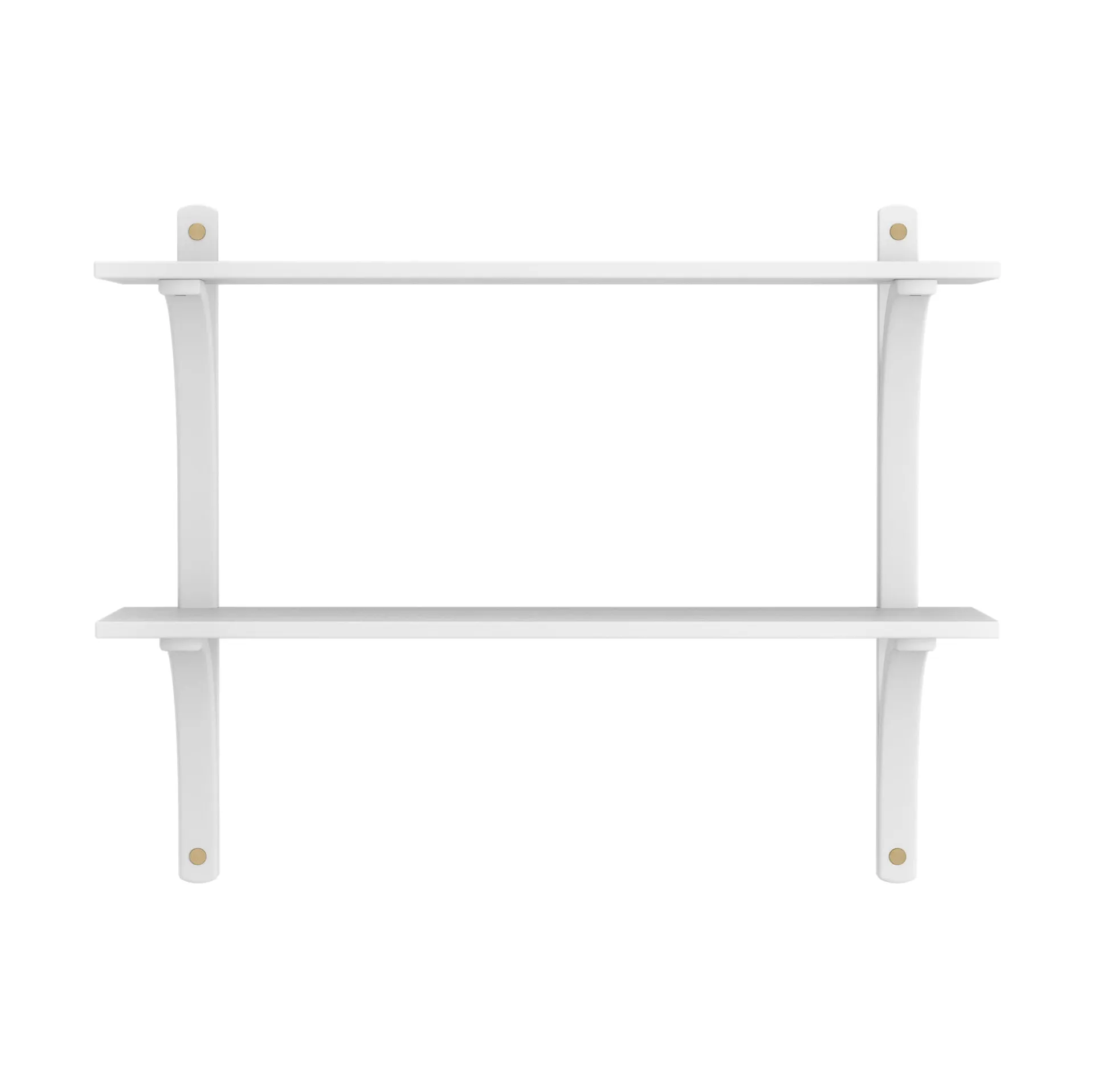 Étagère Levi, Frêne blanc-laiton, 2 étagères, 90 cm Swedese