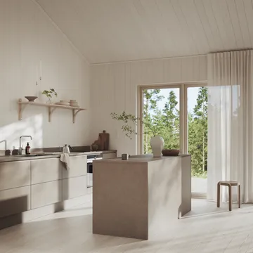 Étagère Levi - Frêne blanchi-acier inoxydable, 2 étagères, 180 cm - Swedese