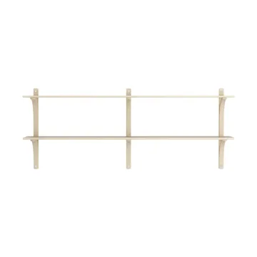 Étagère Levi - Frêne laqué-acier inoxydable, 2 étagères, 180 cm - Swedese