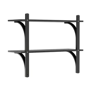 Étagère Levi - Frêne noir-acier inoxydable, 2 étagères, 90 cm - Swedese