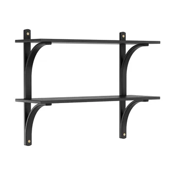 Étagère Levi - Frêne noir-laiton, 2 étagères, 90 cm - Swedese