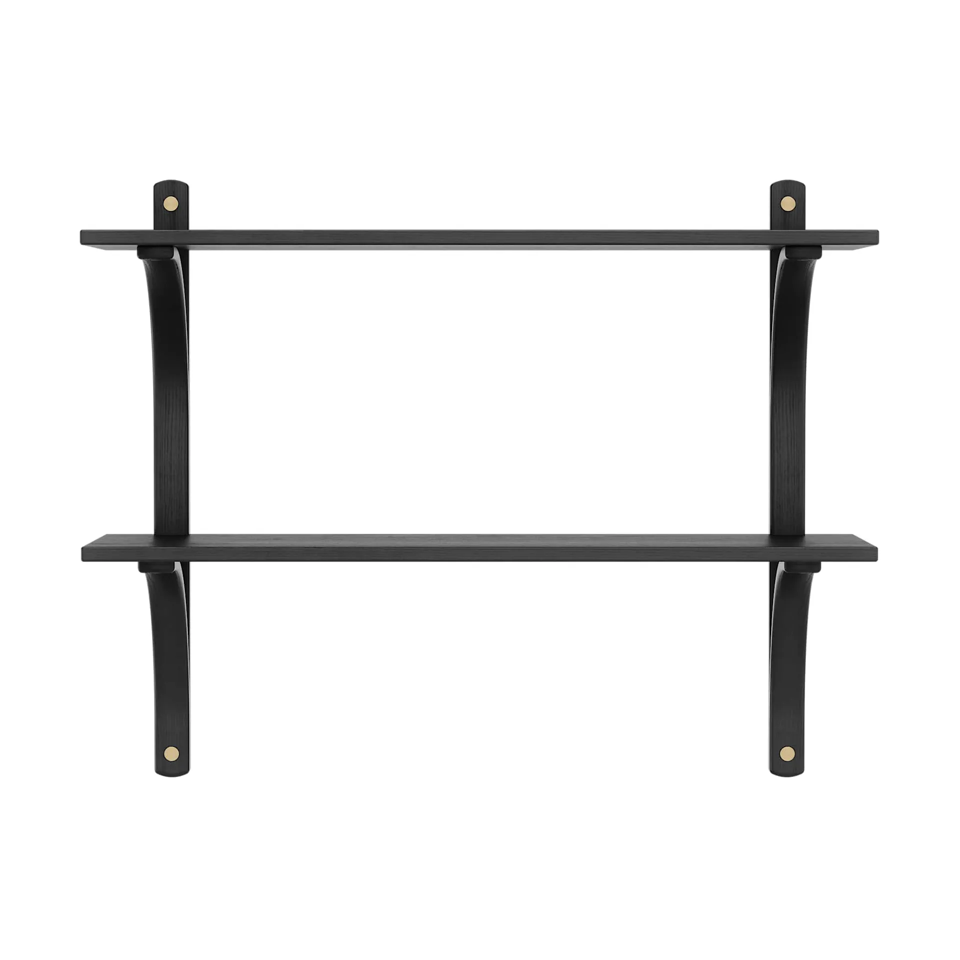 Étagère Levi, Frêne noir-laiton, 2 étagères, 90 cm Swedese