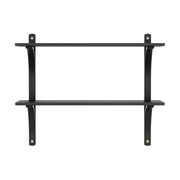 Étagère Levi - Frêne noir-laiton, 2 étagères, 90 cm - Swedese