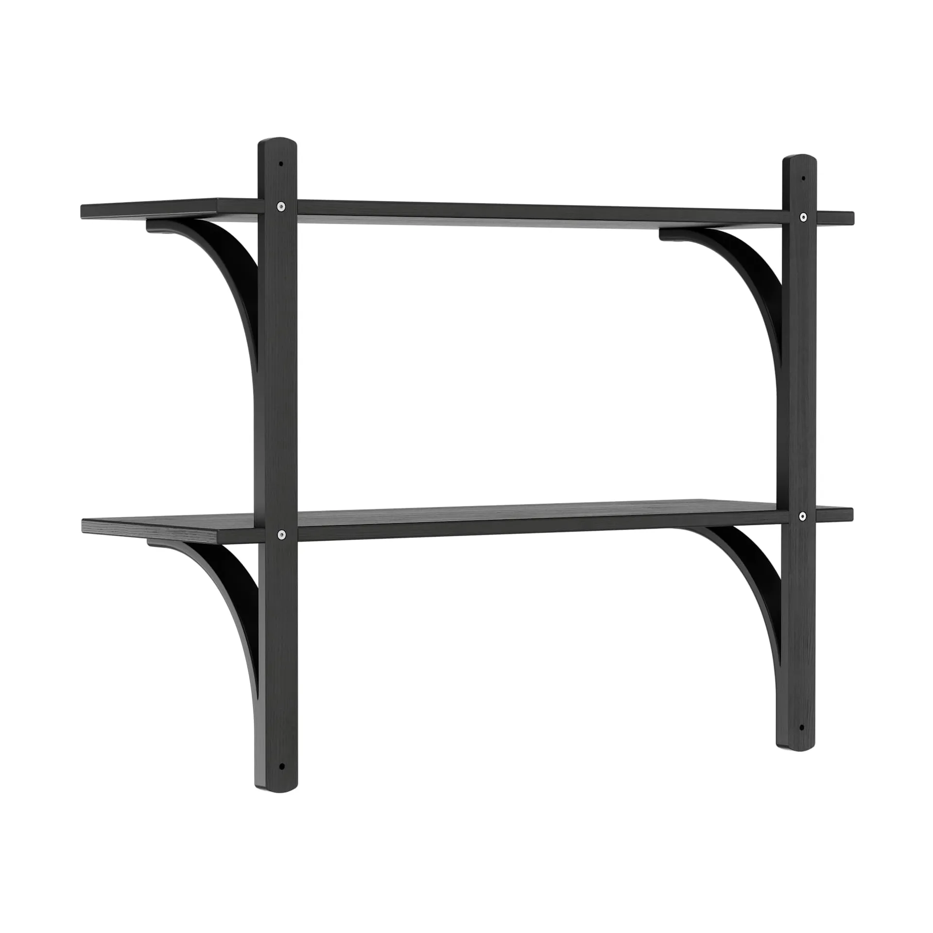 Étagère Levi, Frêne noir-laiton, 2 étagères, 90 cm Swedese