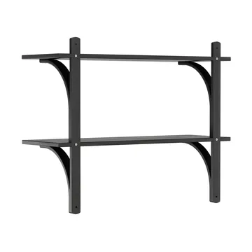 Étagère Levi - Frêne noir-laiton, 2 étagères, 90 cm - Swedese
