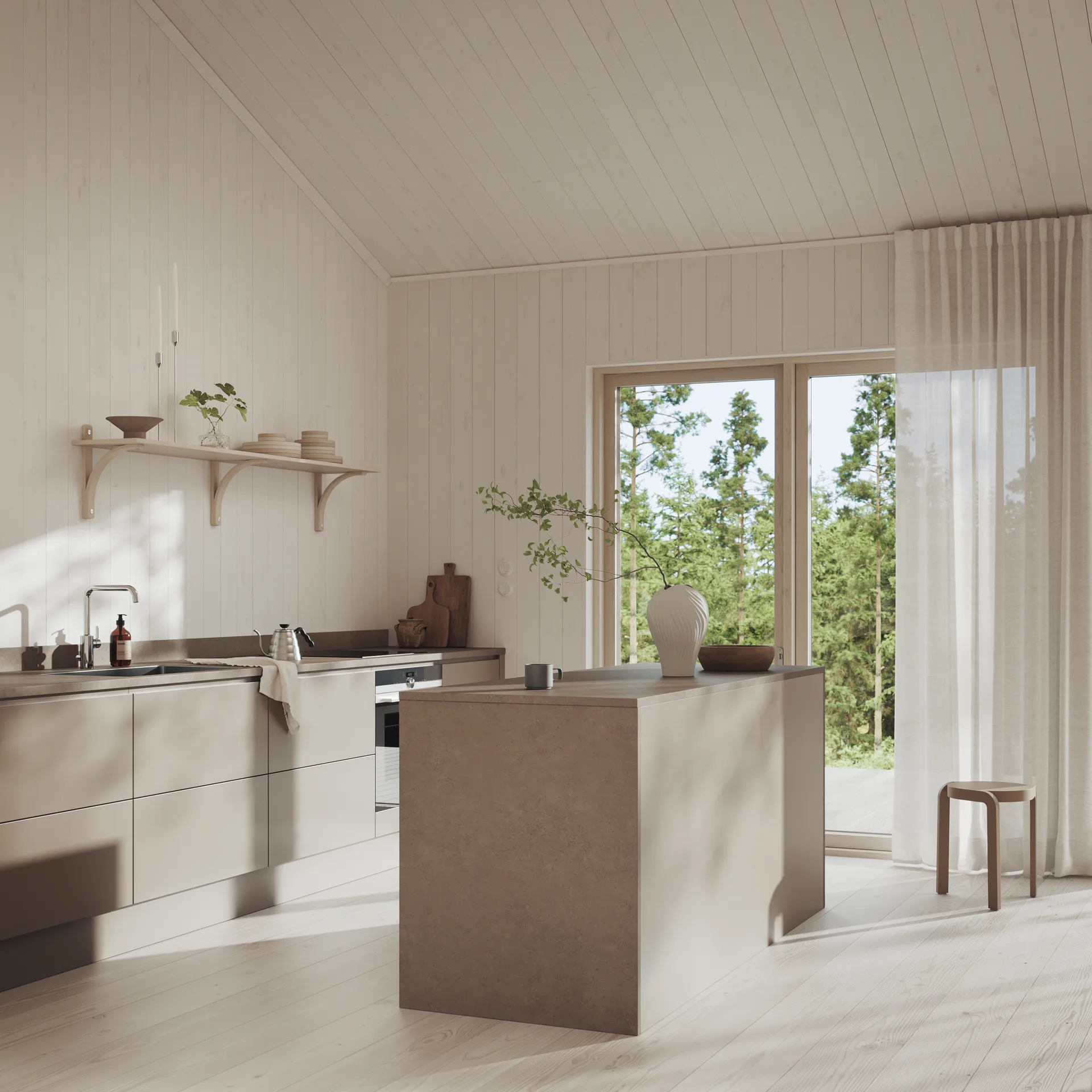 Étagère Levi, Moss green-acier inoxydable, 2 étagères, 180 cm Swedese