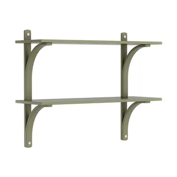 Étagère Levi - Moss green-acier inoxydable, 2 étagères, 90 cm - Swedese