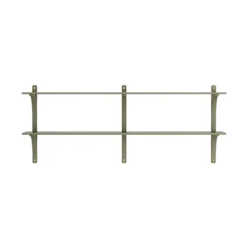 Étagère Levi - Vert mousse-laiton, 2 étagères, 180 cm - Swedese