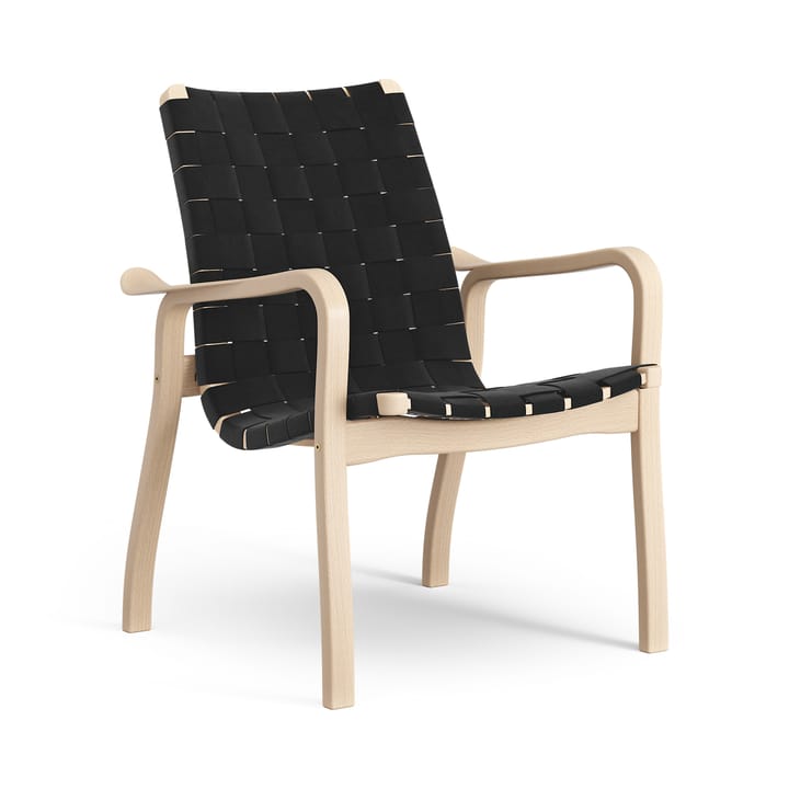 Fauteuil bas Primo hêtre laqué - Noir - Swedese