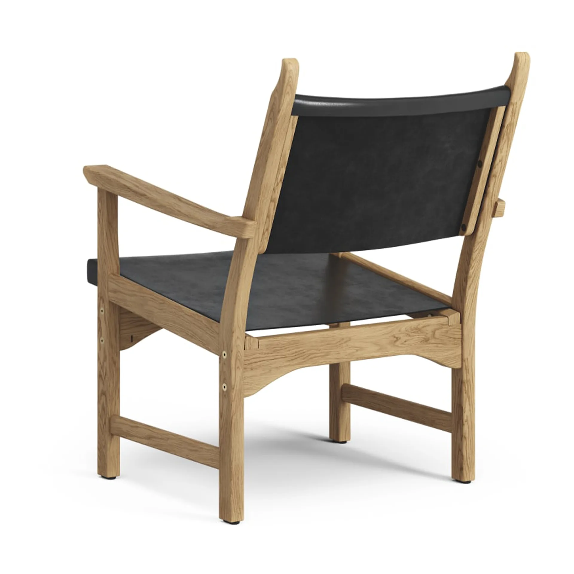 Fauteuil Caryngo, Chêne huilé-cuir noir Swedese