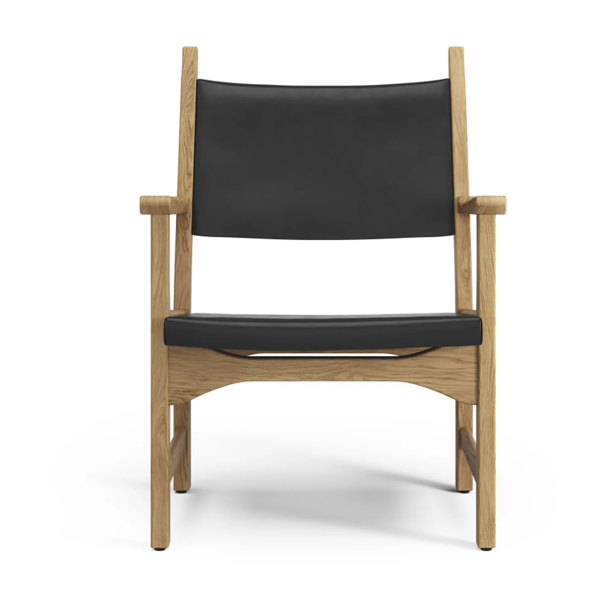 Fauteuil Caryngo, Chêne huilé-cuir noir Swedese
