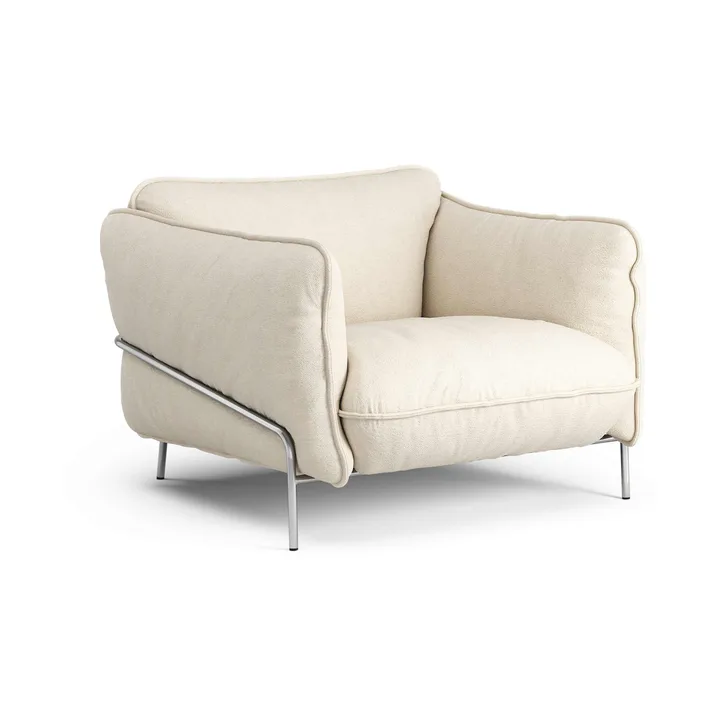 Fauteuil Continental - Sealife Light beige/white-acier chromé - Swedese