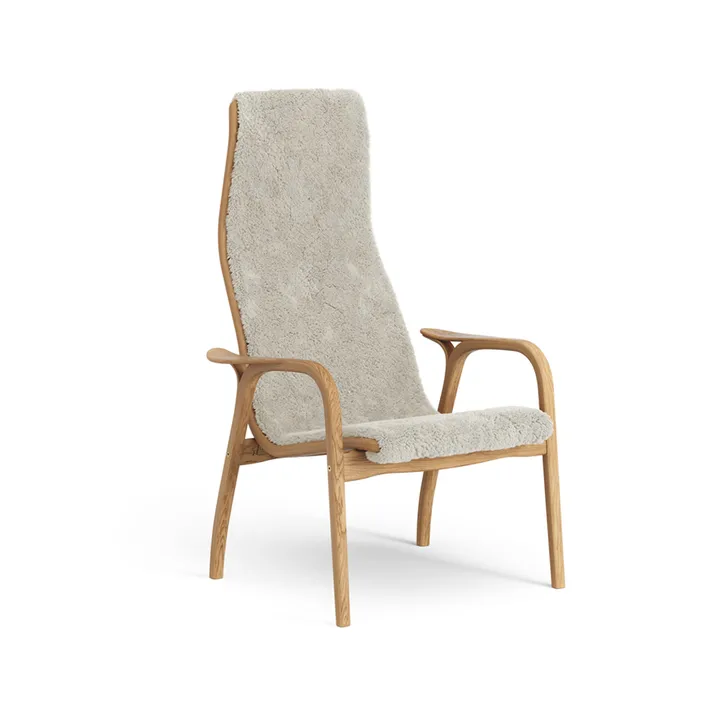 Fauteuil en chêne huilé/peau de mouton Lamino - Moonlight (beige) - Swedese