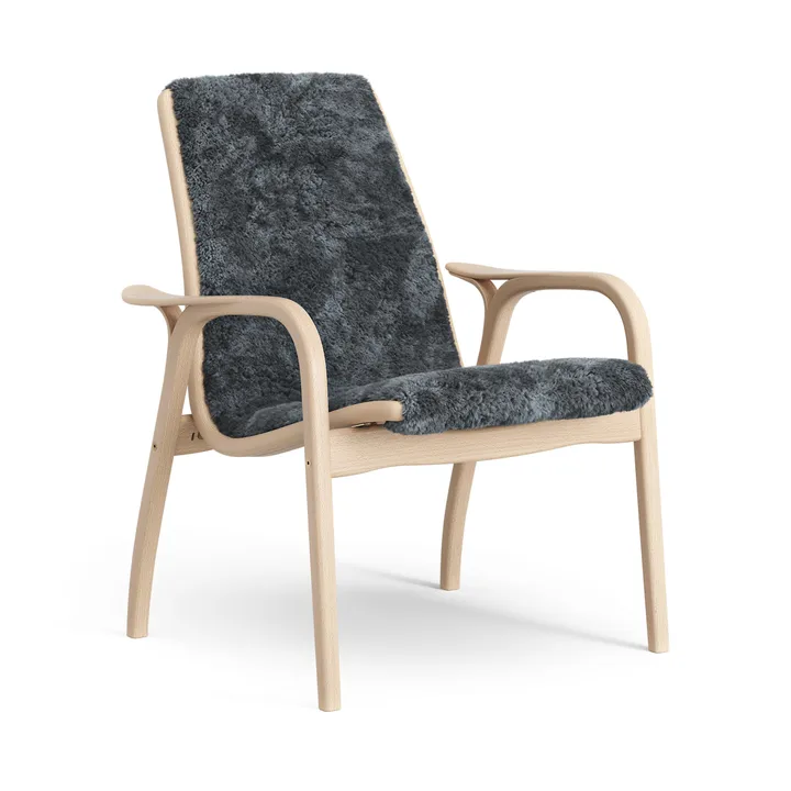 Fauteuil en hêtre laqué/peau de mouton Laminett - Charcoal (gris foncé) - Swedese