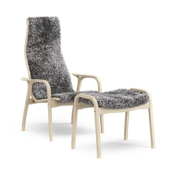 Fauteuil et repose-pieds Lamino Anniversary Edition - Pin blanc-peau de mouton du Gotland - Swedese