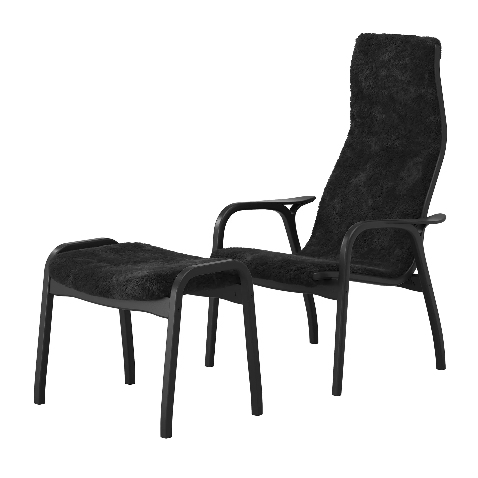 Fauteuil et repose-pieds Lamino Black Edition, Noir Swedese