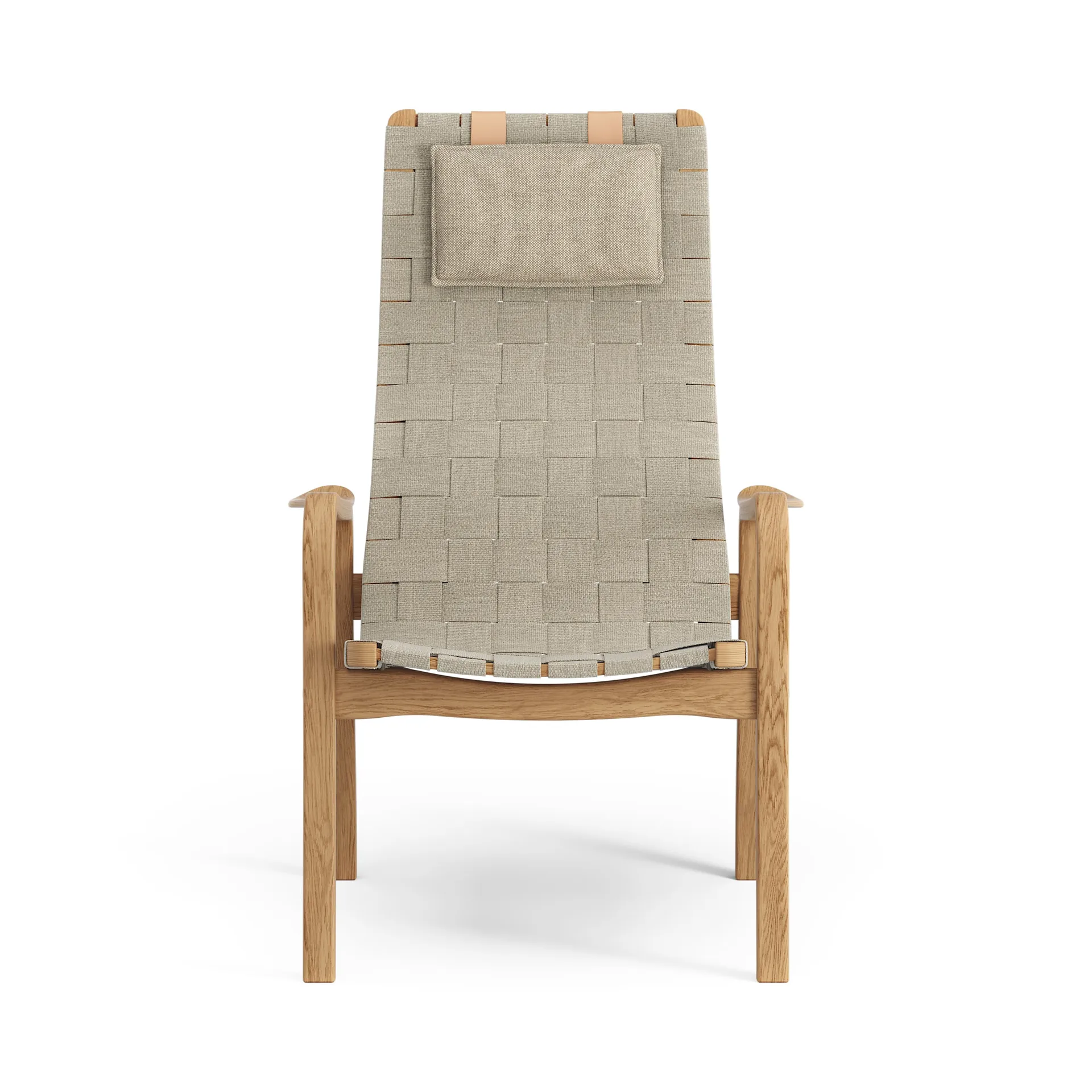 Fauteuil haut Primo avec repose-nuque chêne huilé, Nature Swedese