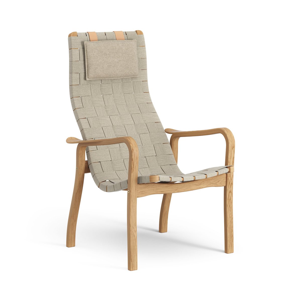 Swedese Fauteuil haut Primo avec repose-nuque chêne huilé Nature