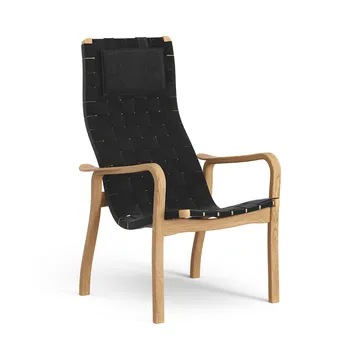 Fauteuil haut Primo avec repose-nuque chêne huilé - Noir - Swedese