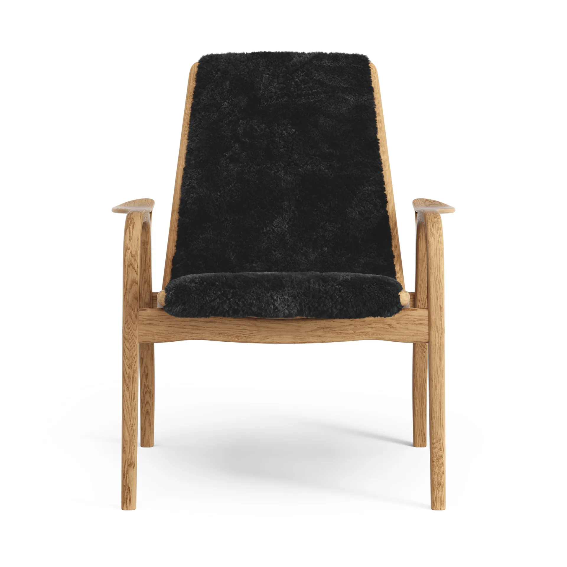 Fauteuil Laminett chêne huilé/peau de mouton, Black (noir) Swedese