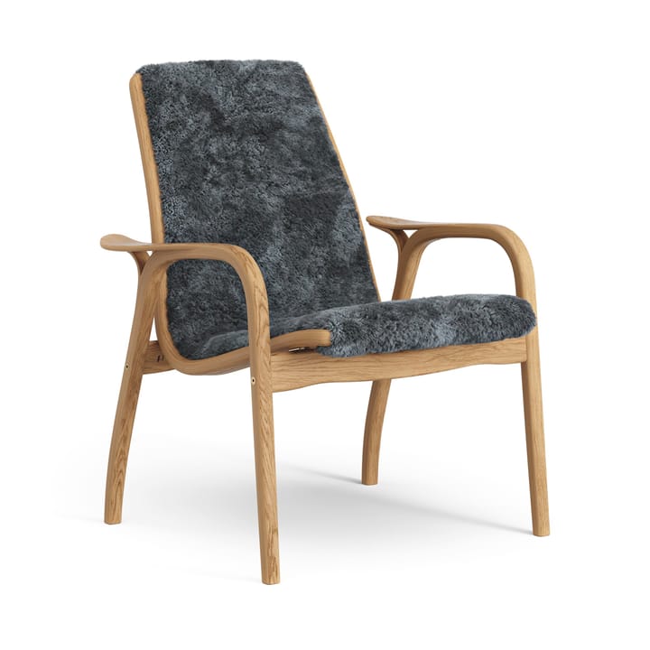 Fauteuil Laminett chêne huilé/peau de mouton - Charcoal (gris foncé) - Swedese