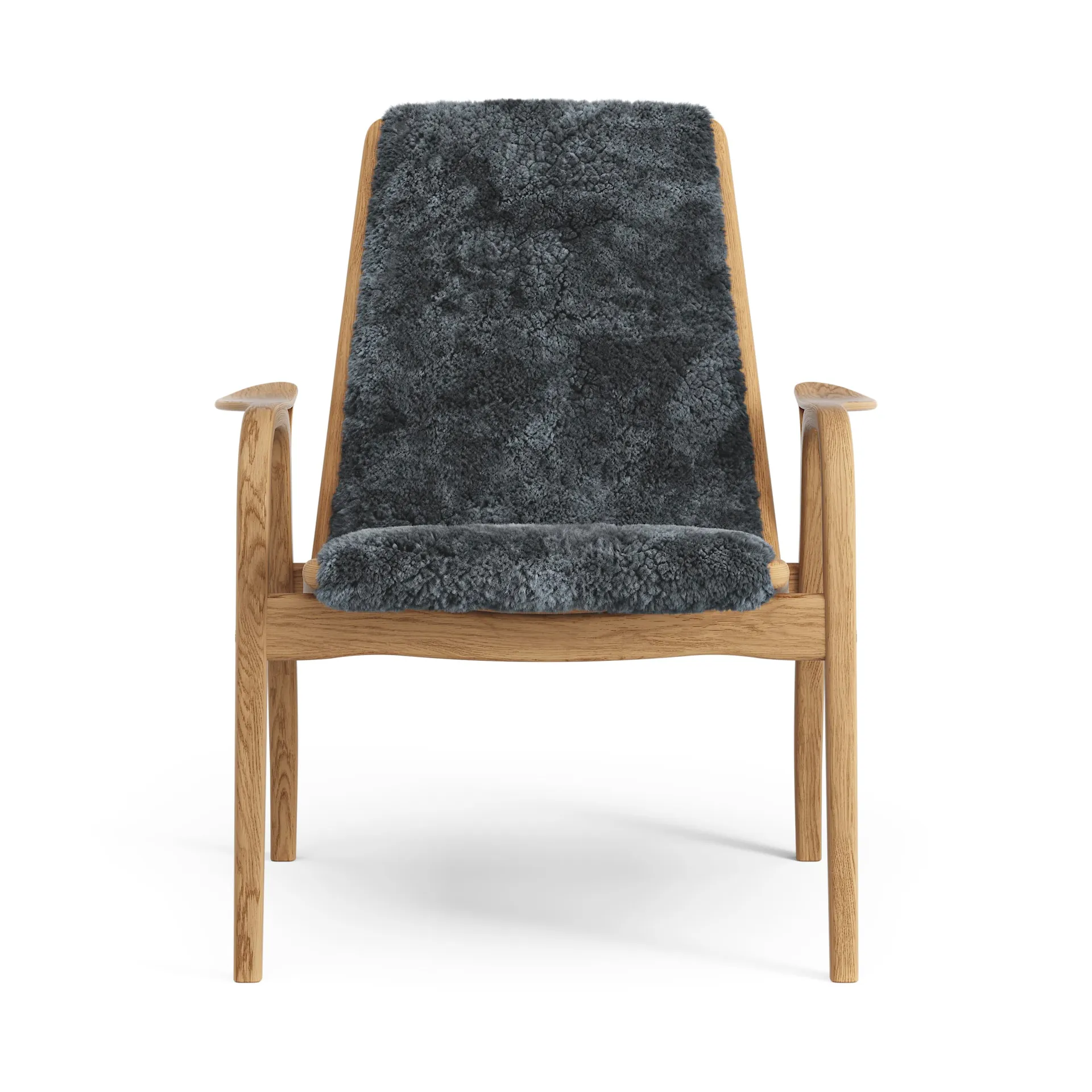 Fauteuil Laminett chêne huilé/peau de mouton, Charcoal (gris foncé) Swedese