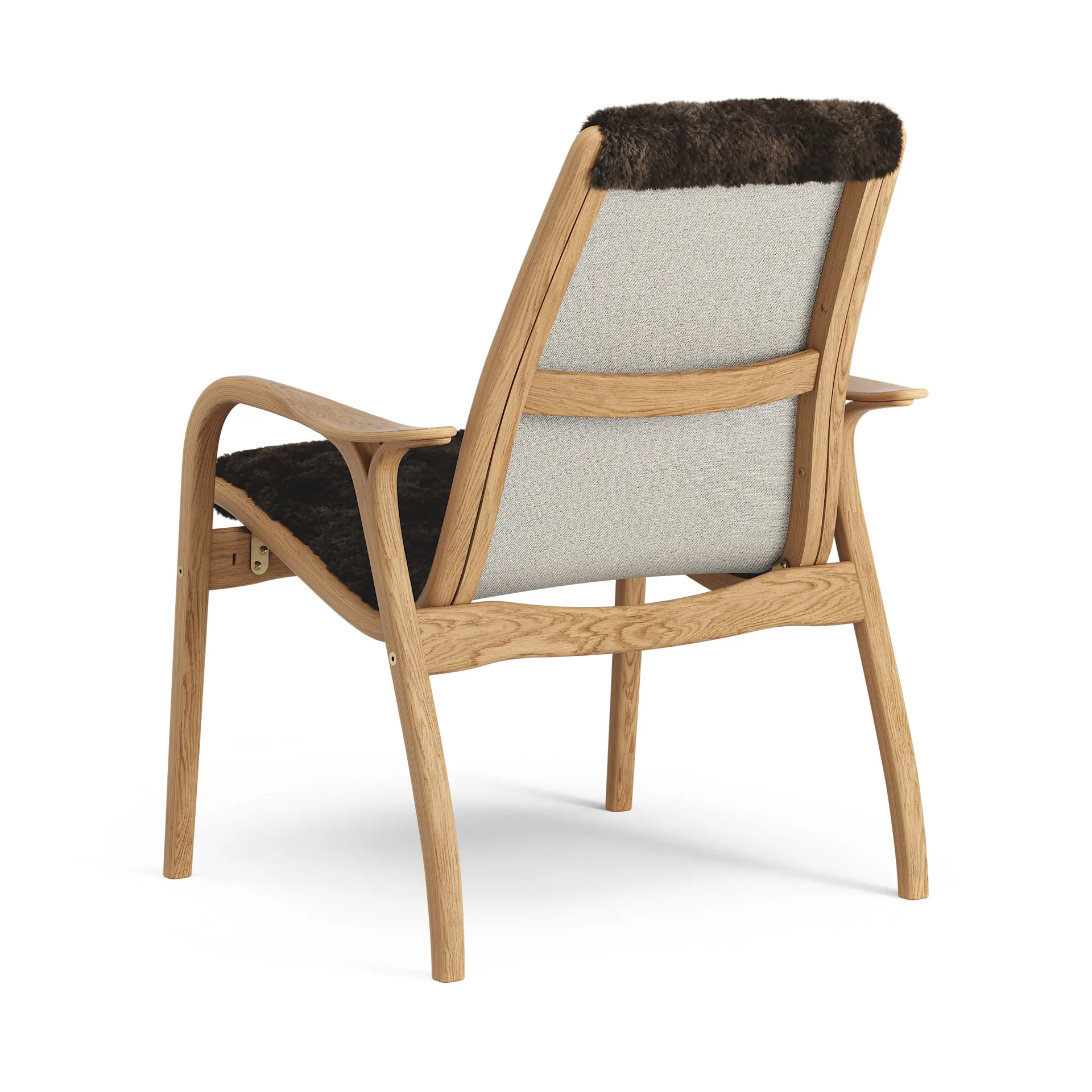 Fauteuil Laminett chêne huilé/peau de mouton, Espresso (marron) Swedese