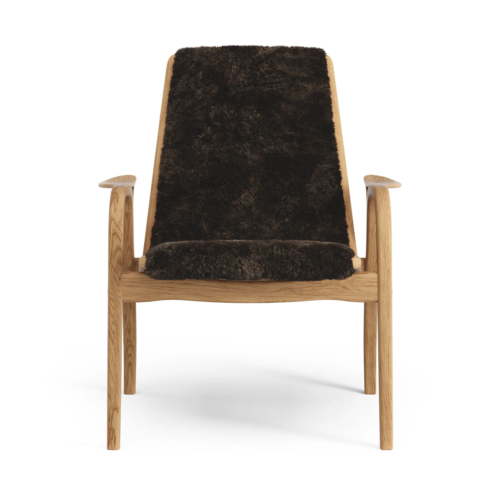 Fauteuil Laminett chêne huilé/peau de mouton, Espresso (marron) Swedese