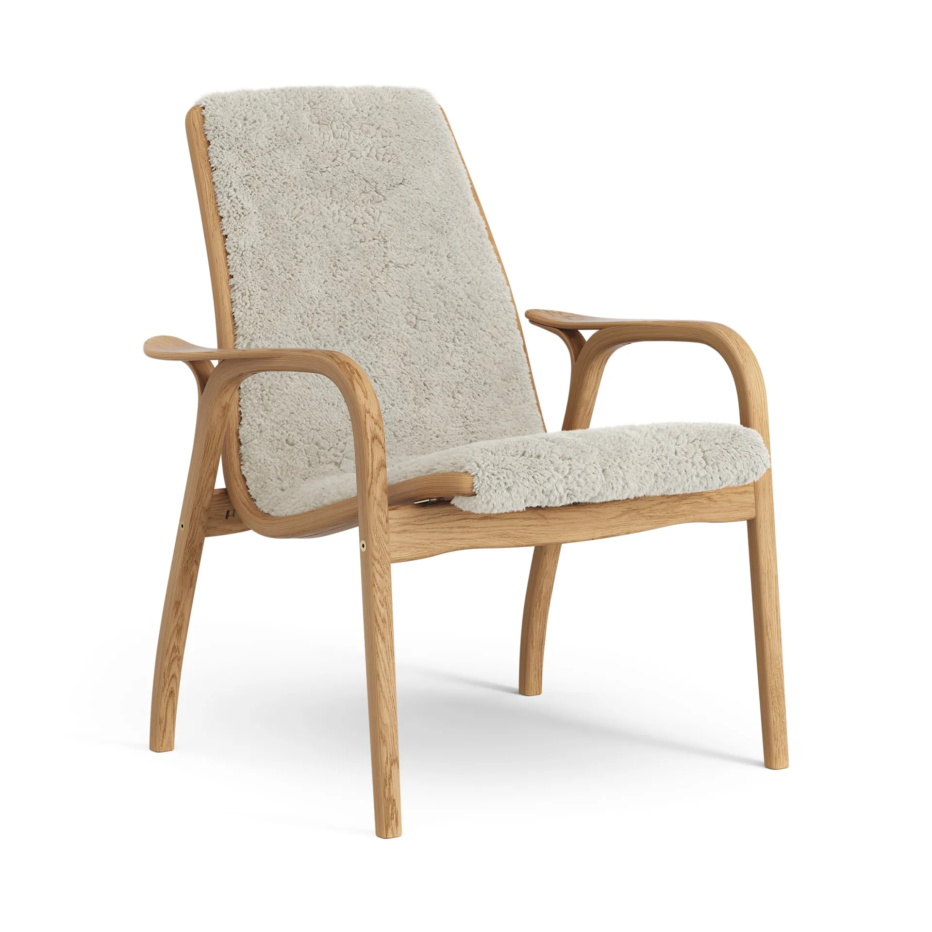 Fauteuil Laminett chêne huilé/peau de mouton, Moonlight (beige) Swedese