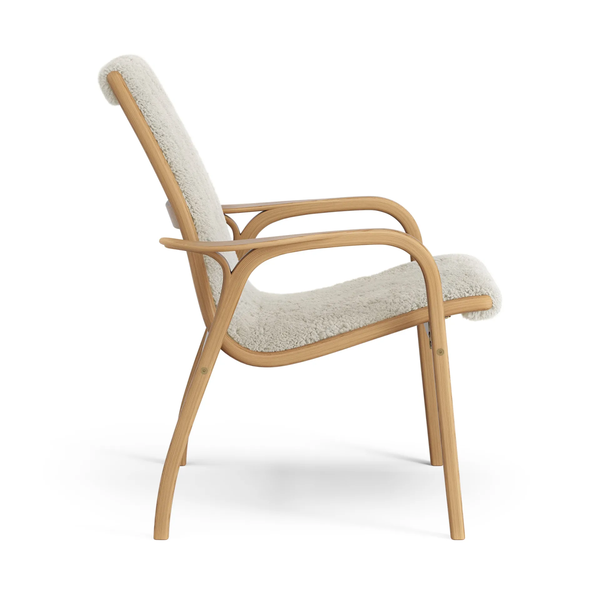 Fauteuil Laminett chêne huilé/peau de mouton, Moonlight (beige) Swedese