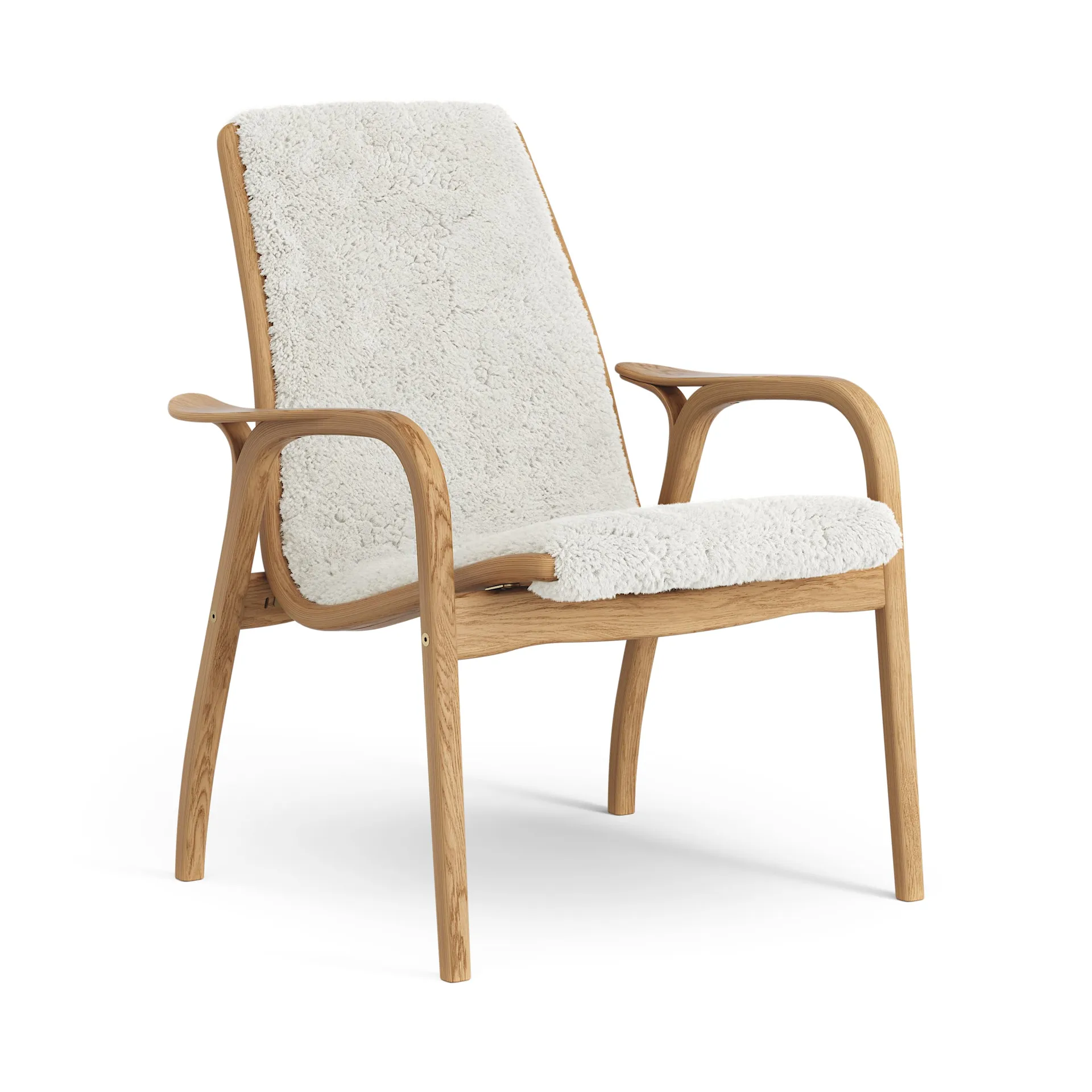 Fauteuil Laminett chêne huilé/peau de mouton, Offwhite (blanc) Swedese