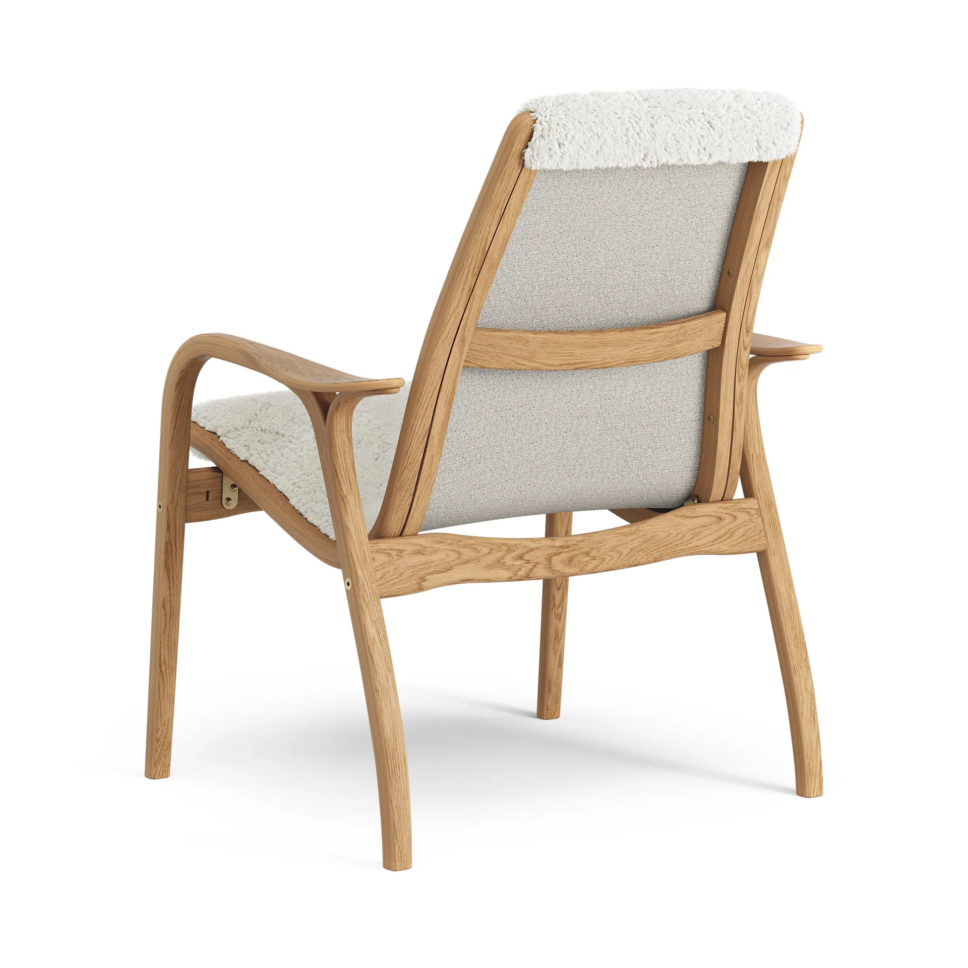 Fauteuil Laminett chêne huilé/peau de mouton, Offwhite (blanc) Swedese