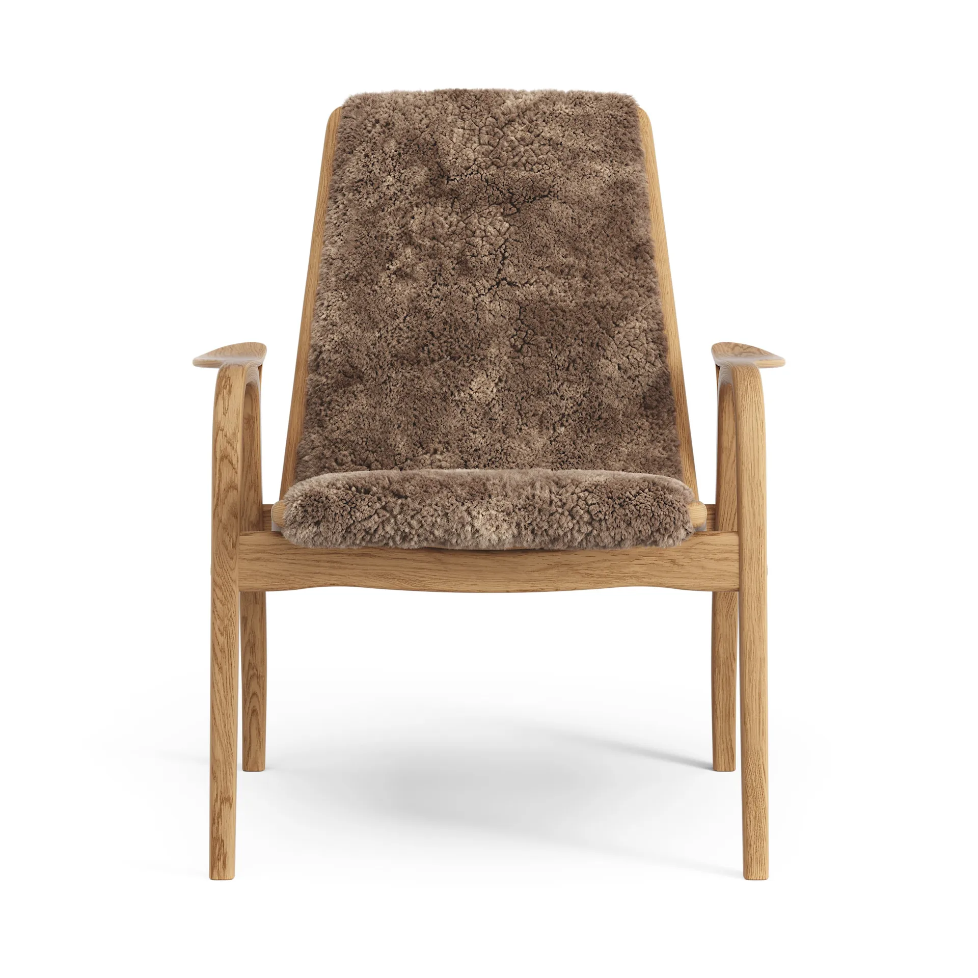 Fauteuil Laminett chêne huilé/peau de mouton, Sahara (marron nougat) Swedese