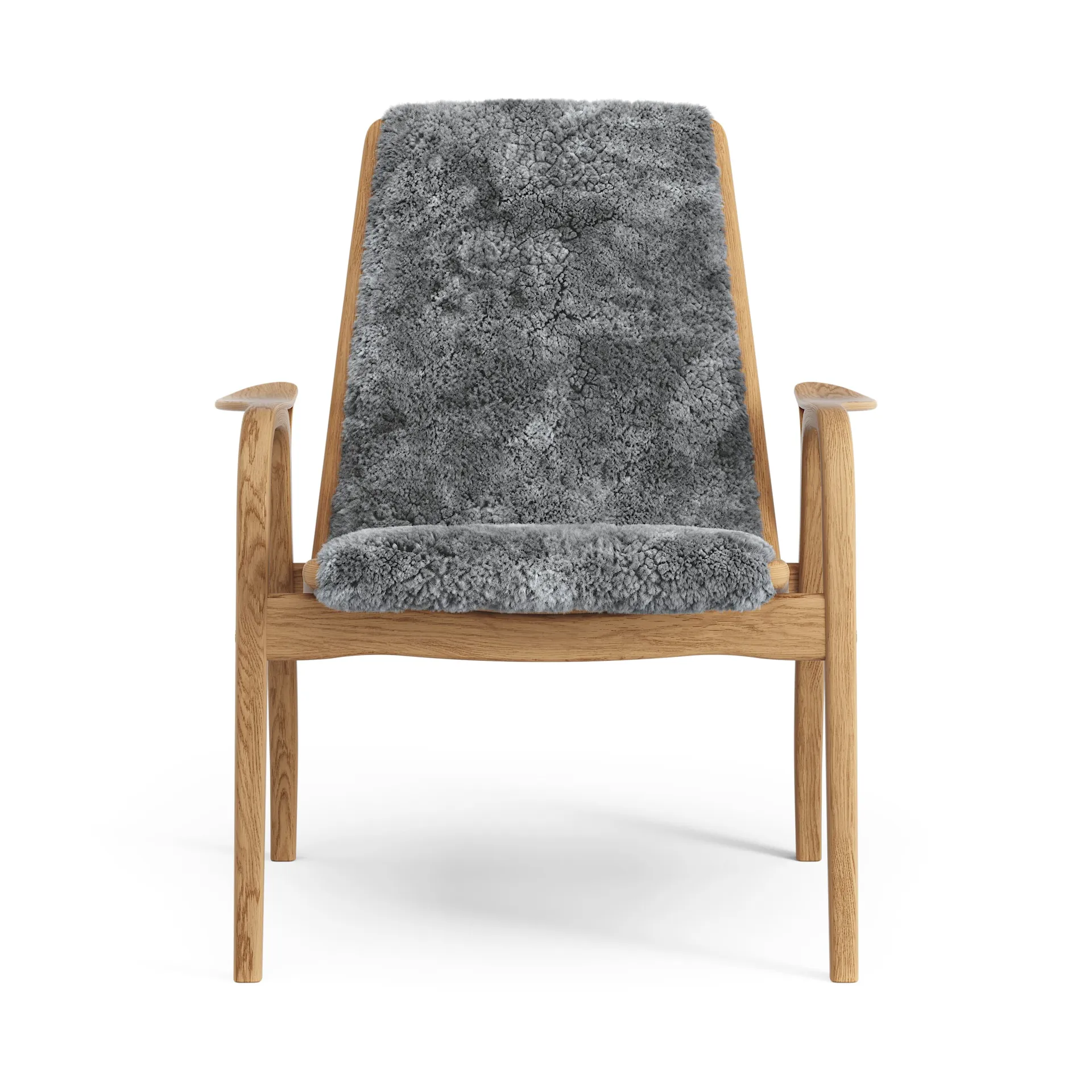 Fauteuil Laminett chêne huilé/peau de mouton, Scandinavian Grey (gris) Swedese