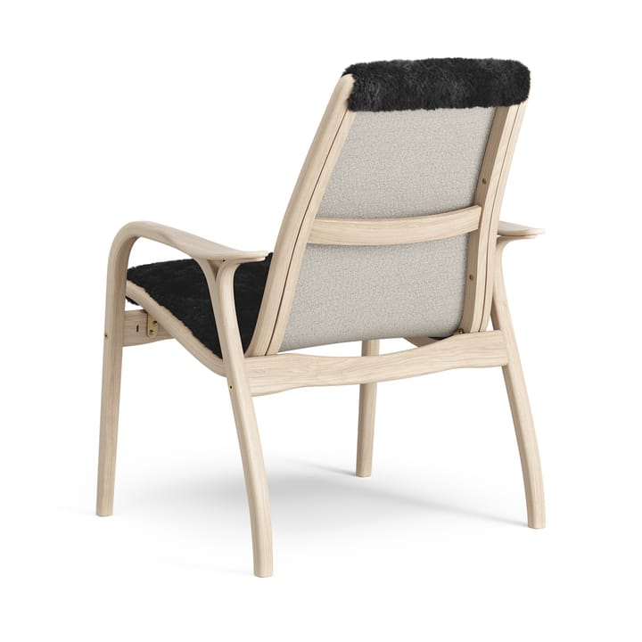 Fauteuil Laminett chêne pigmenté blanc/peau de mouton - Black (noir) - Swedese