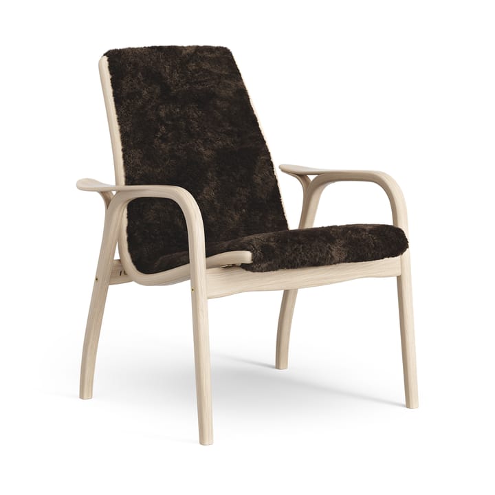 Fauteuil Laminett chêne pigmenté blanc/peau de mouton - Espresso (marron) - Swedese