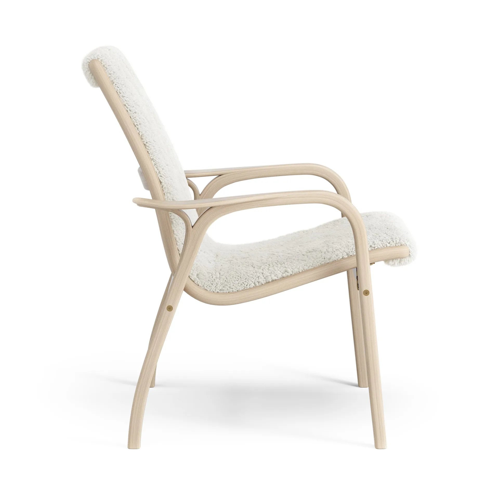 Fauteuil Laminett chêne pigmenté blanc/peau de mouton, Offwhite (blanc) Swedese