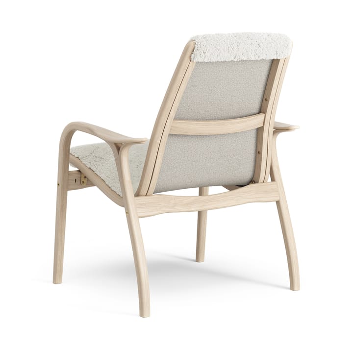 Fauteuil Laminett chêne pigmenté blanc/peau de mouton, Offwhite (blanc) Swedese
