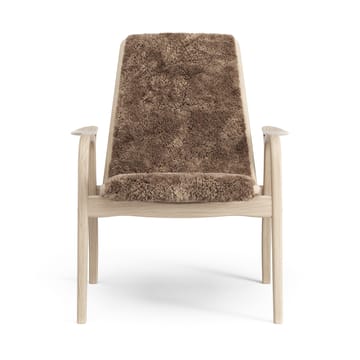 Fauteuil Laminett chêne pigmenté blanc/peau de mouton - Sahara (marron nougat) - Swedese