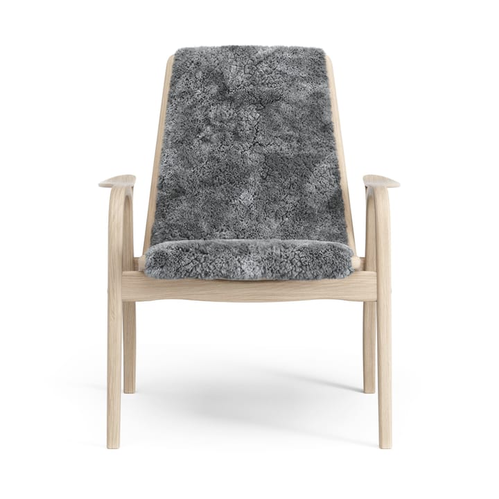 Fauteuil Laminett chêne pigmenté blanc/peau de mouton, Scandinavian Grey (gris) Swedese