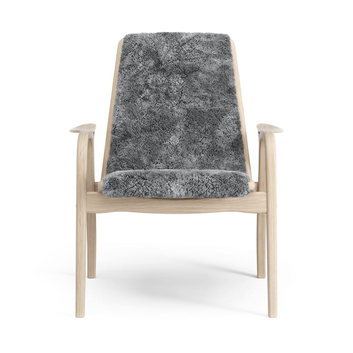 Fauteuil Laminett chêne pigmenté blanc/peau de mouton - Scandinavian Grey (gris) - Swedese