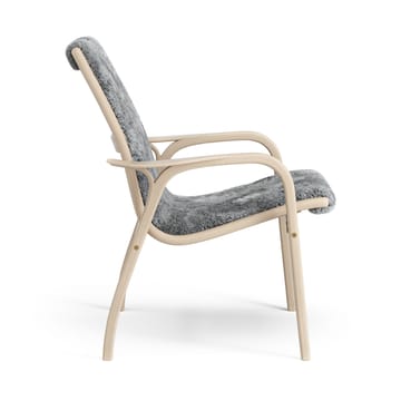 Fauteuil Laminett chêne pigmenté blanc/peau de mouton - Scandinavian Grey (gris) - Swedese