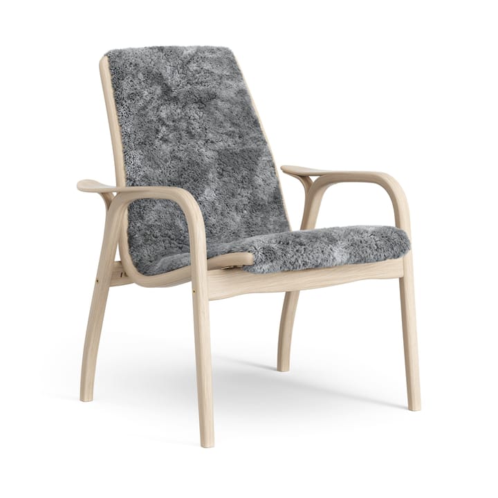 Fauteuil Laminett chêne pigmenté blanc/peau de mouton - Scandinavian Grey (gris) - Swedese