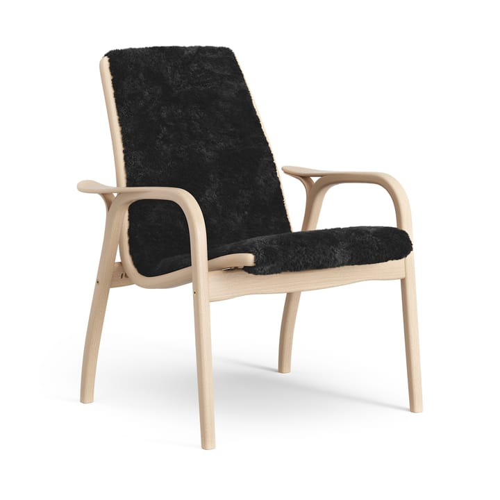 Fauteuil Laminett hêtre laqué/peau de mouton - Black (noir) - Swedese