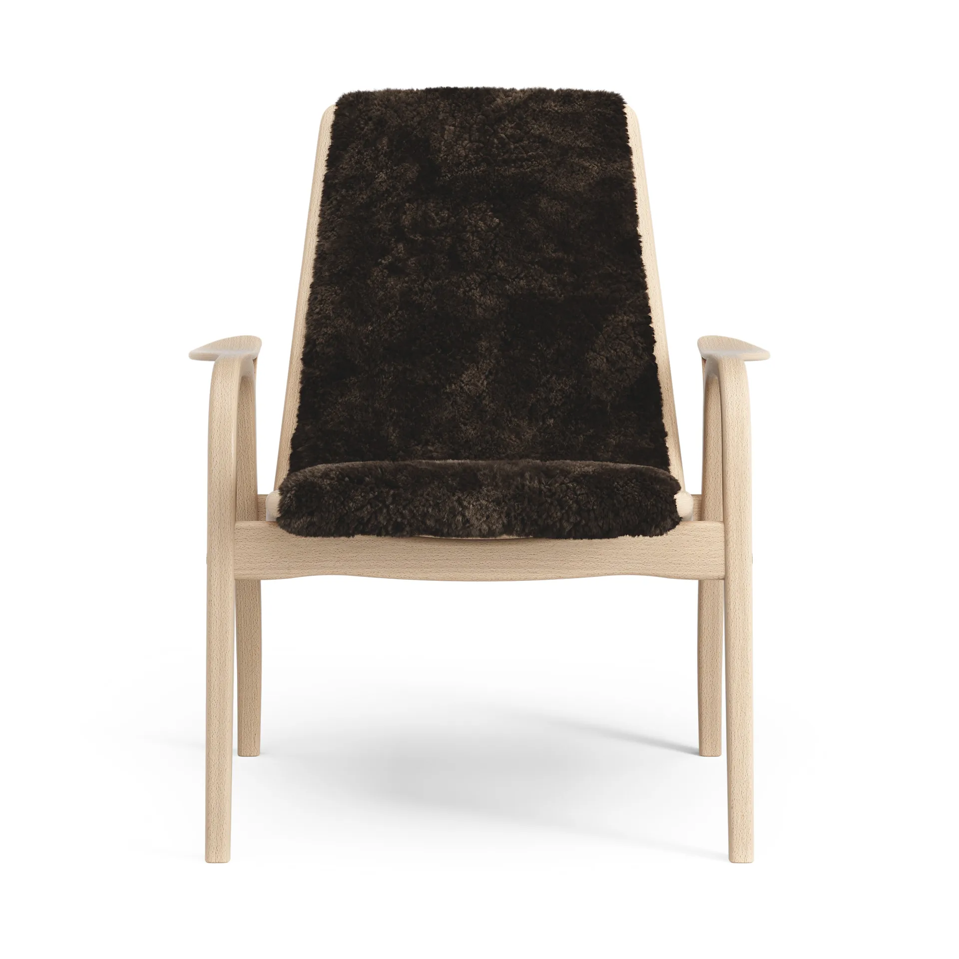 Fauteuil Laminett hêtre laqué/peau de mouton, Espresso (marron) Swedese
