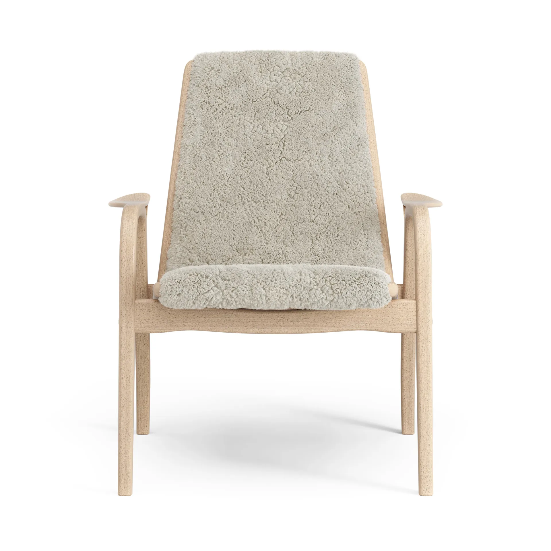 Fauteuil Laminett hêtre laqué/peau de mouton, Moonlight (beige) Swedese